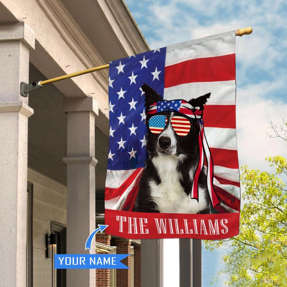 Personalized Dog Flags, Border Collie House Flag, Garden Flags Dogs, Dog House Flags