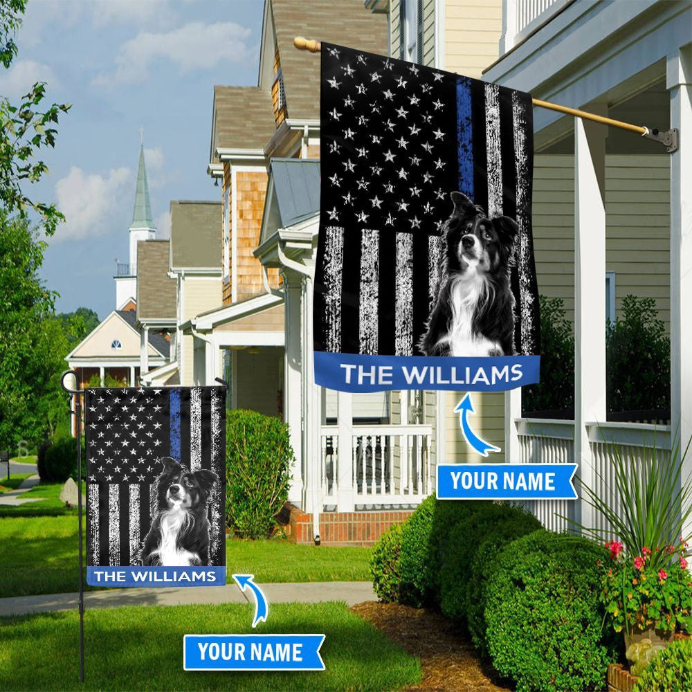 Personalized Dog Flags, Border Collie Police Flag, Custom Dog Garden Flags, Garden Flags Dogs, Dog House Flags
