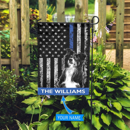 Personalized Dog Flags, Border Collie Police Flag, Custom Dog Garden Flags, Garden Flags Dogs, Dog House Flags