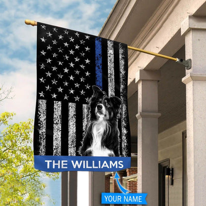 Personalized Dog Flags, Border Collie Police Flag, Custom Dog Garden Flags, Garden Flags Dogs, Dog House Flags