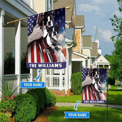 Personalized Dog Flags, Boston Terrier Custom Garden Custom Flag, Dog Flag For House, Garden Flags Dogs, Dog House Flags