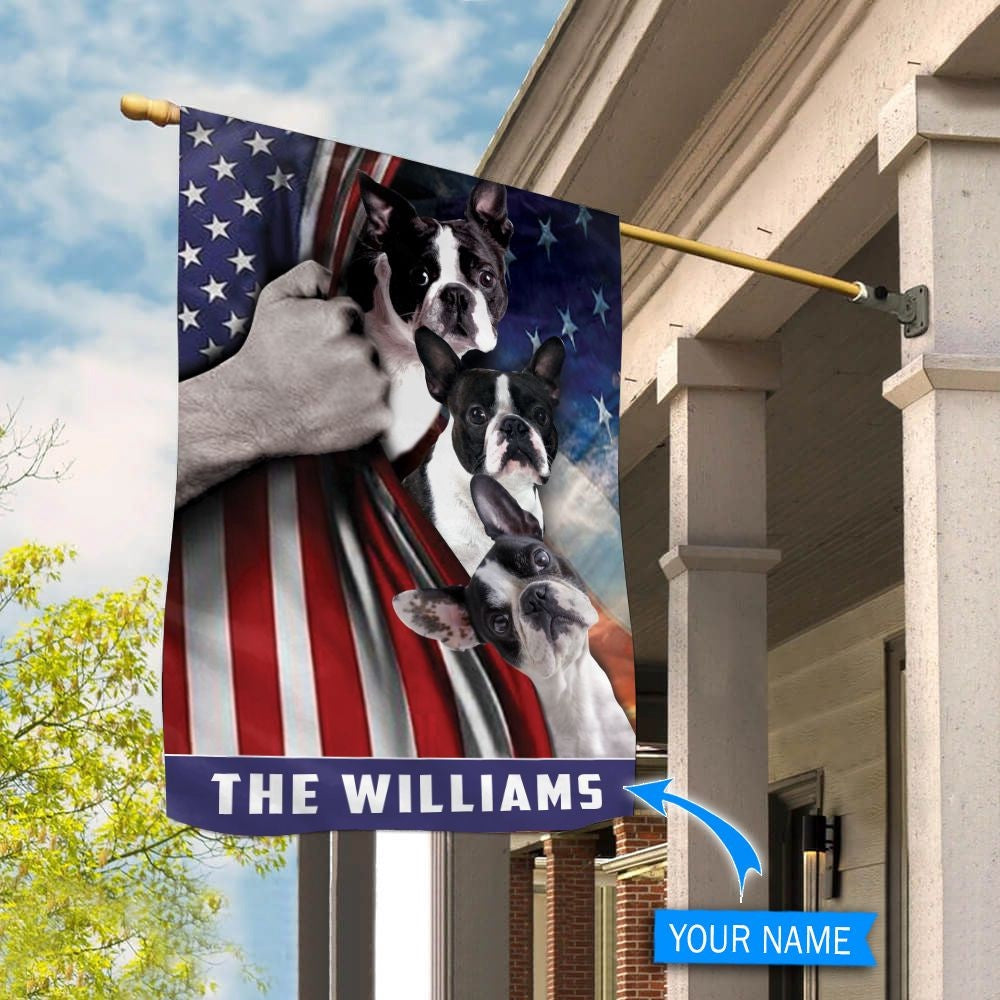 Personalized Dog Flags, Boston Terrier Custom Garden Custom Flag, Dog Flag For House, Garden Flags Dogs, Dog House Flags