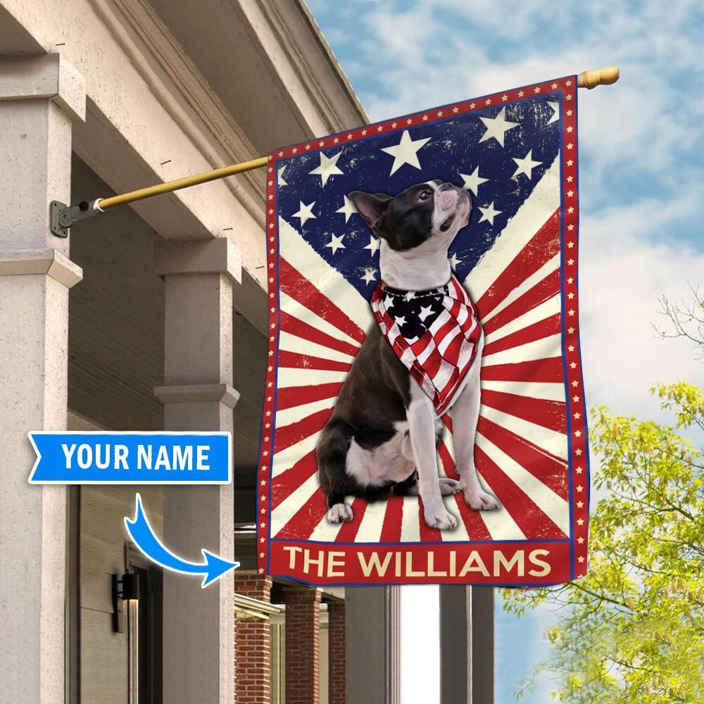 Personalized Dog Flags, Boston Terrier Garden Flag-House Flag, Dog Flag For House, Garden Flags Dogs, Dog House Flags