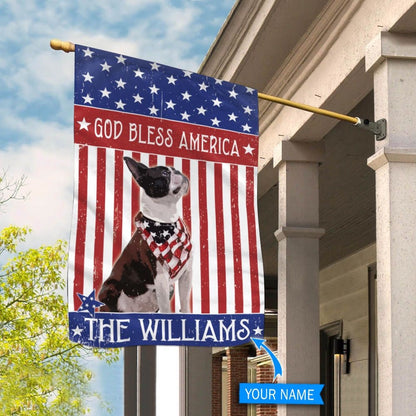 Personalized Dog Flags, Boston Terrier God Bless America Flag, Custom Dog Garden Flags, Garden Flags Dogs, Dog House Flags