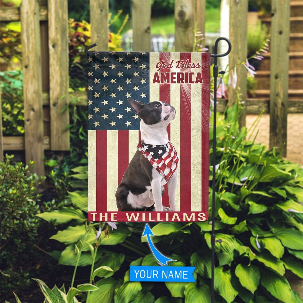 Personalized Dog Flags, Boston Terrier God Bless America Flag, Dog Flag For House, Garden Flags Dogs, Dog House Flags