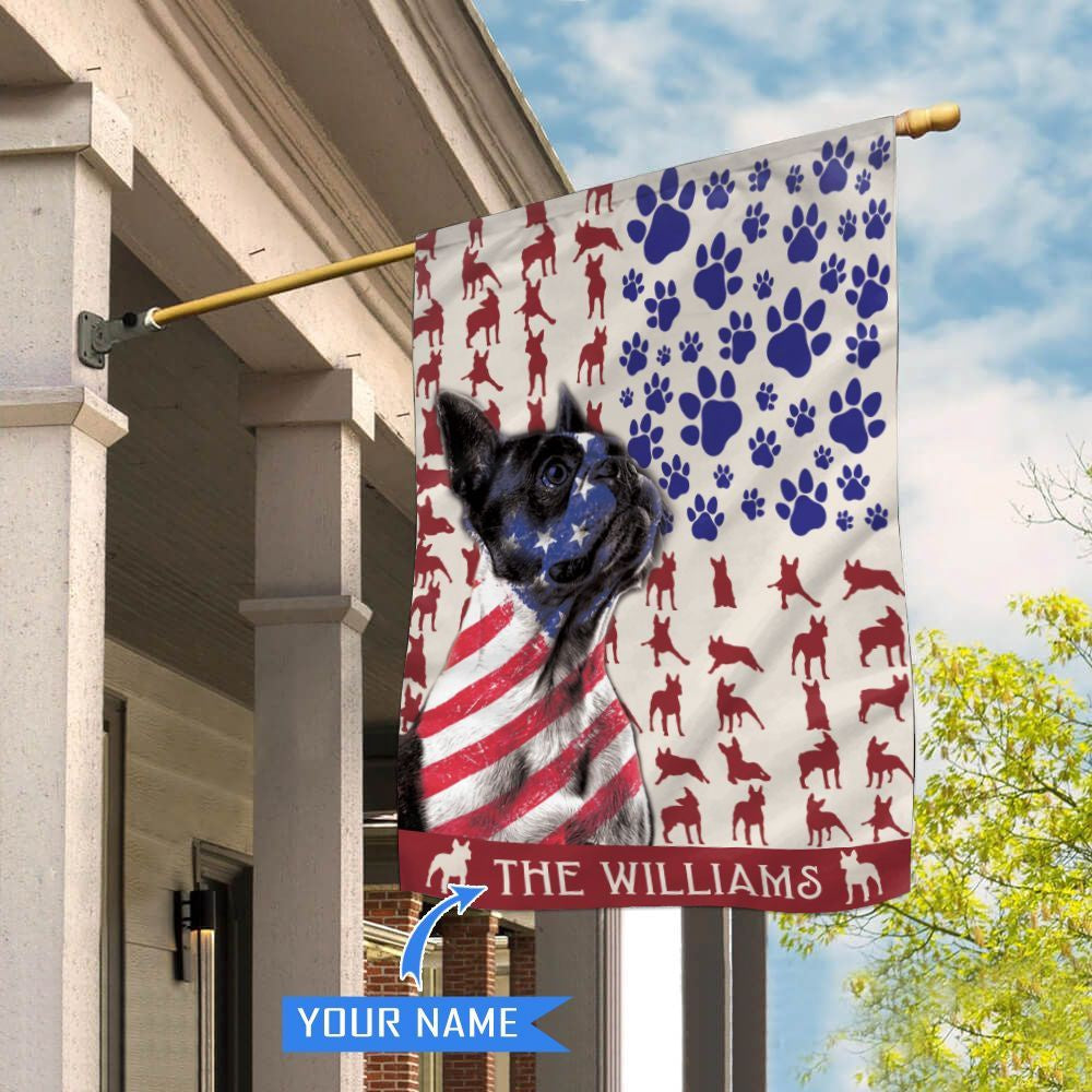 Personalized Dog Flags, Boston Terrier House Flag, Custom Dog Garden Flags, Outdoor Decor, Garden Flags Dogs, Dog House Flags