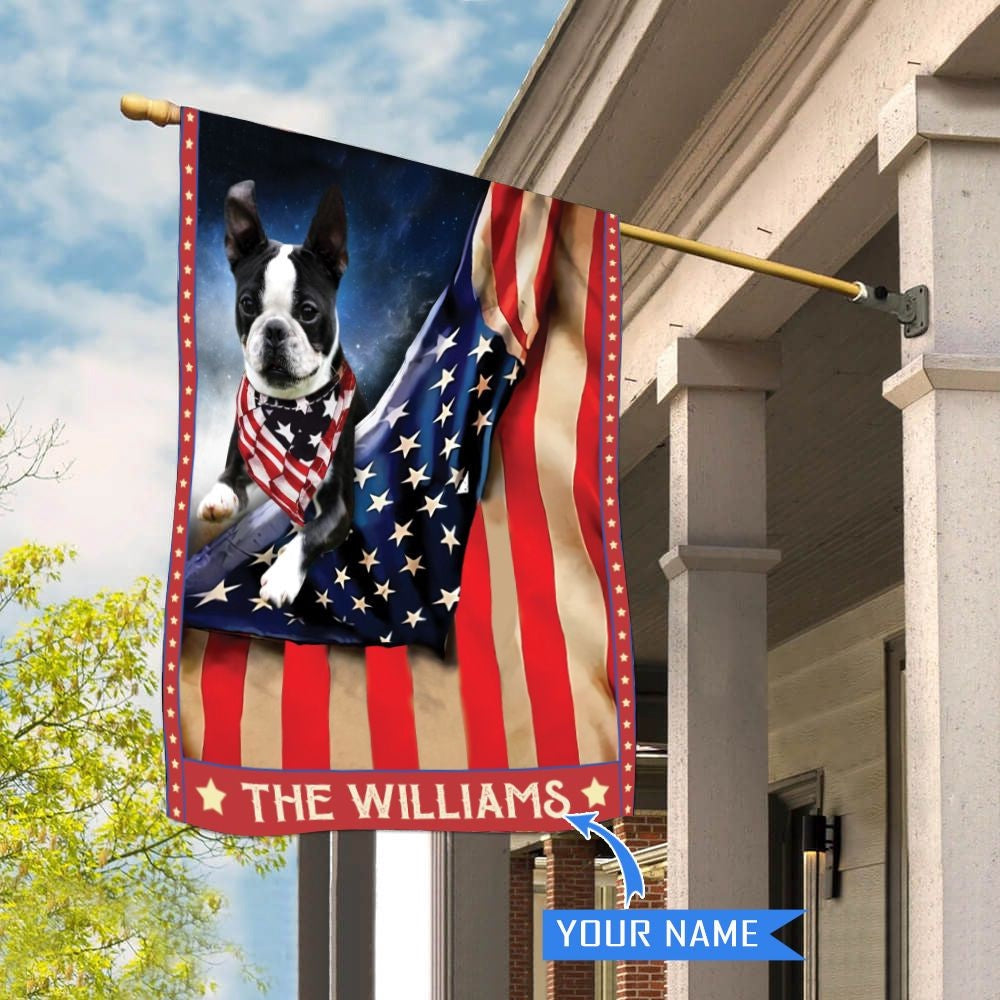 Personalized Dog Flags, Boston Terrier House Flag, Garden Flags Dogs, Dog House Flags