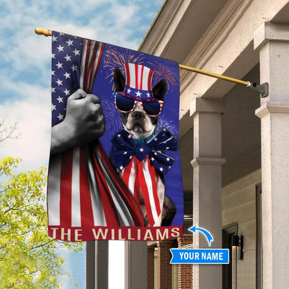 Personalized Dog Flags, Boston Terrier Independence Day Flag, Custom Dog Garden Flags, Garden Flags Dogs, Dog House Flags