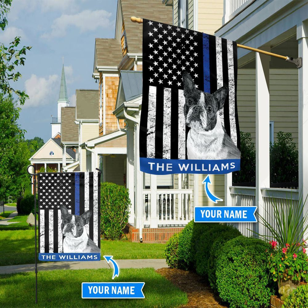 Personalized Dog Flags, Boston Terrier Police Flag, Custom Dog Garden Flags, Garden Flags Dogs, Dog House Flags