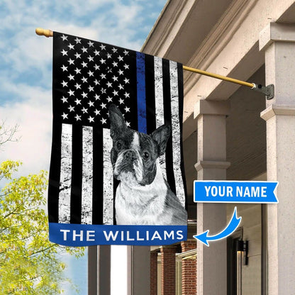 Personalized Dog Flags, Boston Terrier Police Flag, Custom Dog Garden Flags, Garden Flags Dogs, Dog House Flags