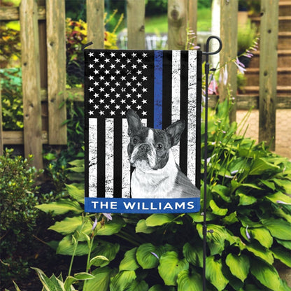 Personalized Dog Flags, Boston Terrier Police Flag, Custom Dog Garden Flags, Garden Flags Dogs, Dog House Flags