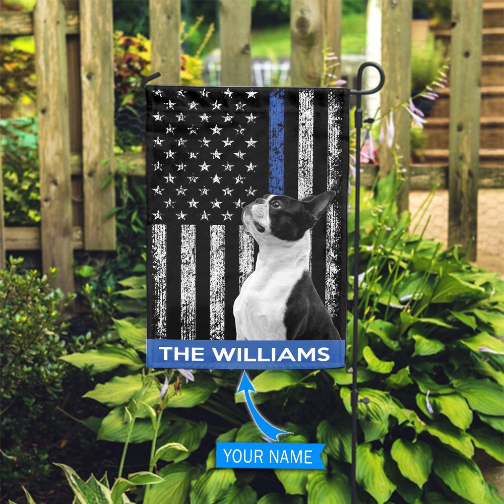 Personalized Dog Flags, Boston Terrier Police Flag, Custom Dog Garden Flags, Outdoor Decor, Garden Flags Dogs, Dog House Flags