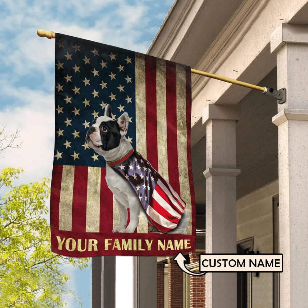 Personalized Dog Flags, Boston Terrier &amp American Flag, Custom Dog Garden Flags, Garden Flags Dogs, Dog House Flags
