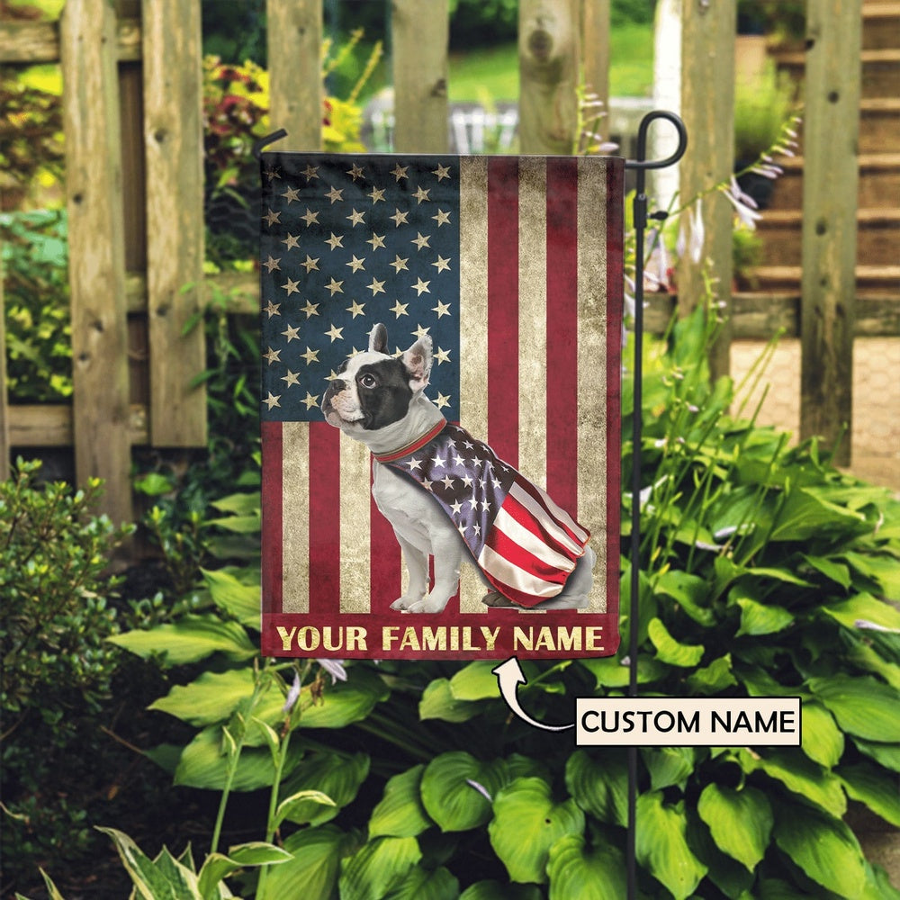 Personalized Dog Flags, Boston Terrier &amp American Flag, Custom Dog Garden Flags, Garden Flags Dogs, Dog House Flags