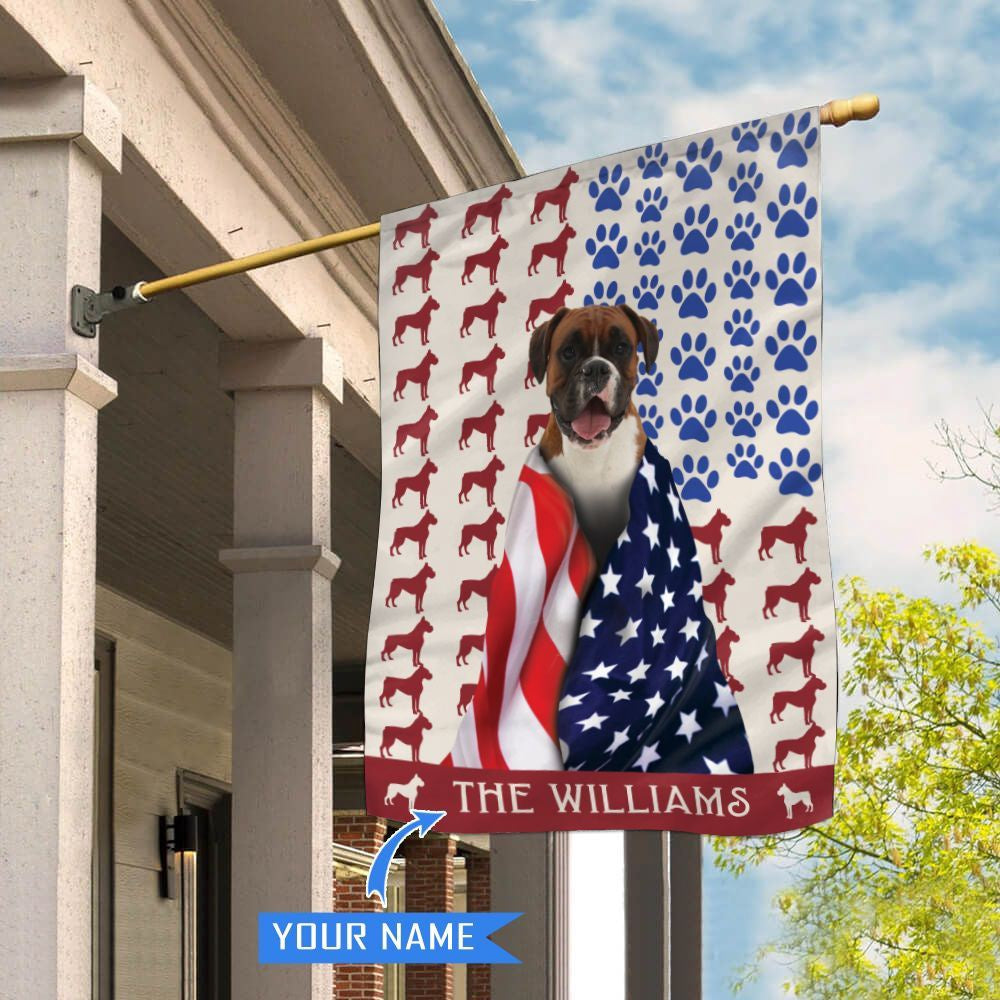 Personalized Dog Flags, Boxer Garden Flag, Custom Dog Garden Flags, Gift For Dog Lovers, Garden Flags Dogs, Dog House Flags