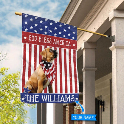 Personalized Dog Flags, Boxer God Bless America Flag, Custom Dog Garden Flags, Garden Flags Dogs, Dog House Flags