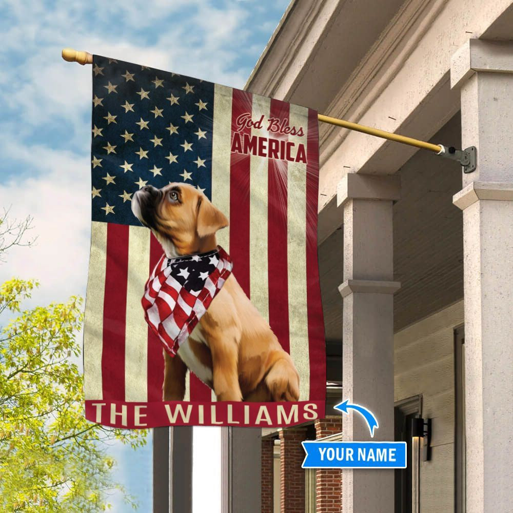Personalized Dog Flags, Boxer God Bless America Flag, Dog Flag For House, Garden Flags Dogs, Dog House Flags