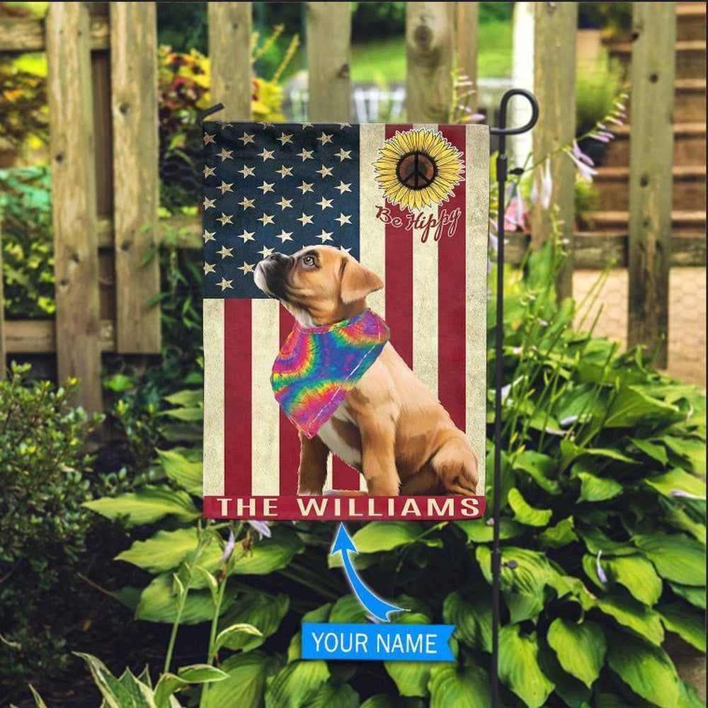 Personalized Dog Flags, Boxer Hippie Flag, Dog Flag For House, Garden Flags Dogs, Dog House Flags