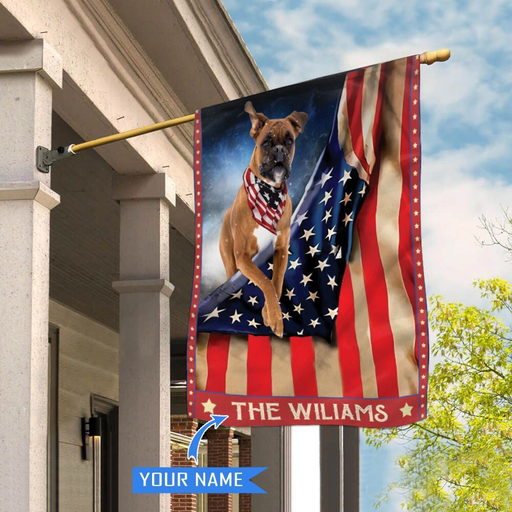 Personalized Dog Flags, Boxer House Flag, Garden Flags Dogs, Dog House Flags