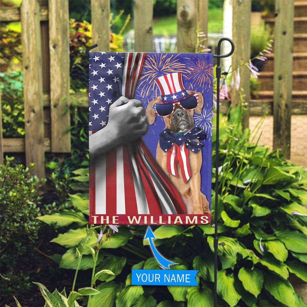 Personalized Dog Flags, Boxer Independence Day Flag, Custom Dog Garden Flags, Garden Flags Dogs, Dog House Flags