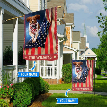 Personalized Dog Flags, Brittany Spaniel Flag, Garden Flags Dogs, Dog House Flags