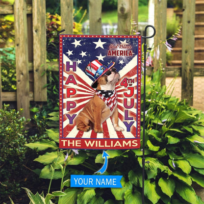 Personalized Dog Flags, Bulldog God Bless America, 4th Of July Flag, Custom Dog Garden Flags, Dog Flags Outdoor, Garden Flags Dogs, Dog House Flags