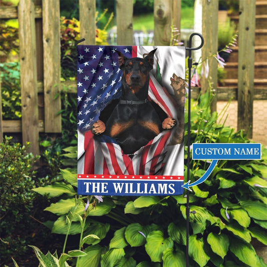 Personalized Dog Flags, California Doberman Garden Flag, Garden Flags Dogs, Dog House Flags