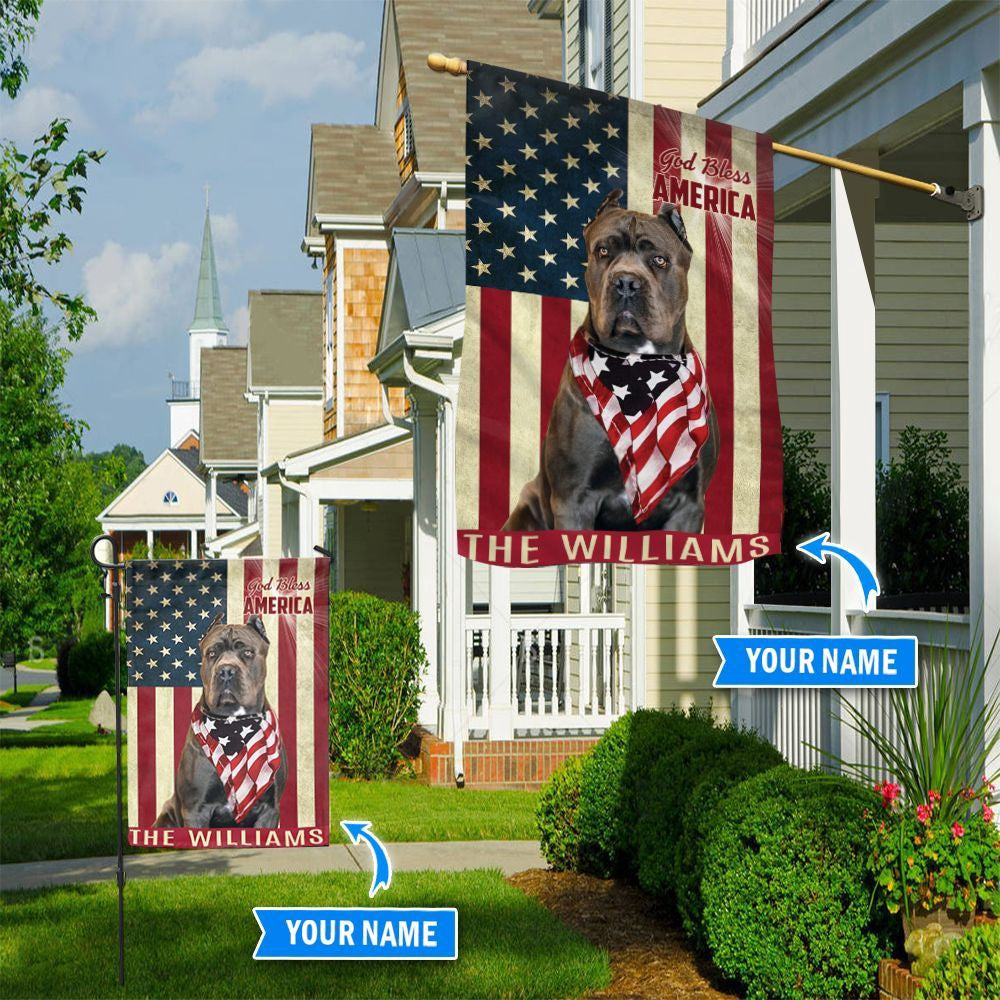 Personalized Dog Flags, Cane Corso God Bless America Flag, Custom Dog Garden Flags, Dog Flags Outdoor, Garden Flags Dogs, Dog House Flags