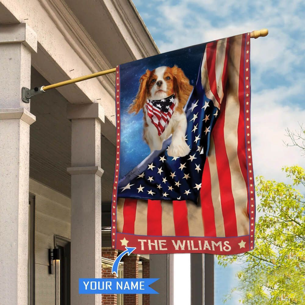 Personalized Dog Flags, Cavalier King Charles Spaniel House Flag, Garden Flags Dogs, Dog House Flags