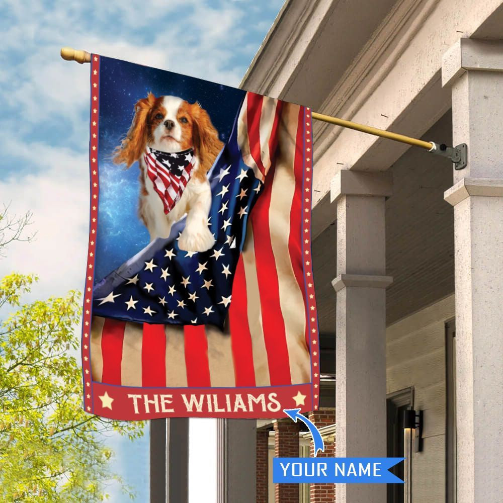 Personalized Dog Flags, Cavalier King Charles Spaniel House Flag, Garden Flags Dogs, Dog House Flags