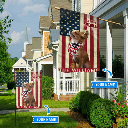 Personalized Dog Flags, Chihuahua God Bless America Flag, Custom Dog Garden Flags, Dog Flags Outdoor, Garden Flags Dogs, Dog House Flags