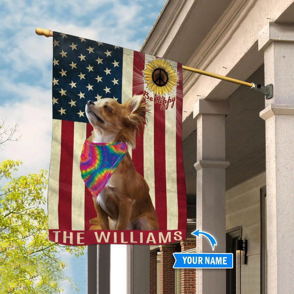 Personalized Dog Flags, Chihuahua Hippie House Flag, Custom Dog Garden Flags, Dog Flags Outdoor, Garden Flags Dogs, Dog House Flags