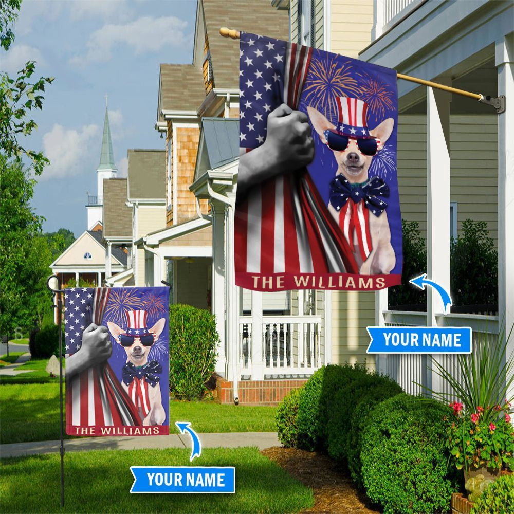 Personalized Dog Flags, Chihuahua Independence Day Flag, Custom Dog Garden Flags, Garden Flags Dogs, Dog House Flags