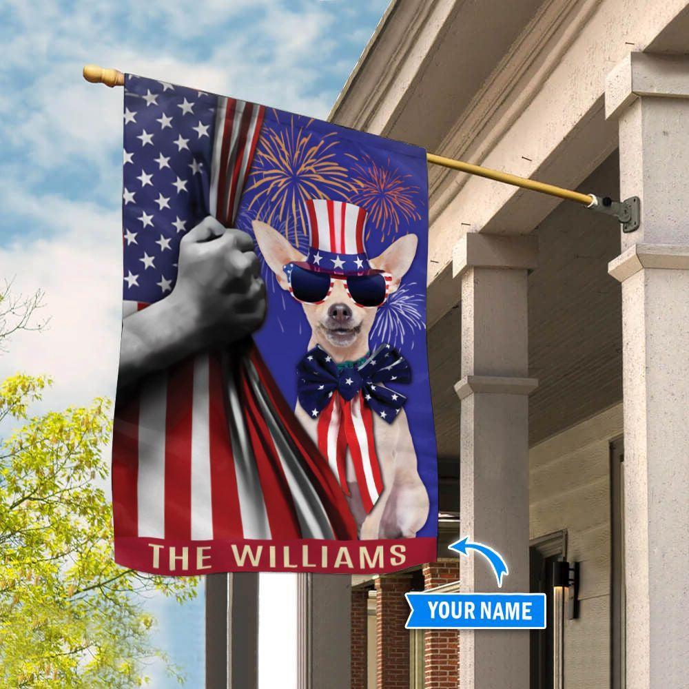 Personalized Dog Flags, Chihuahua Independence Day Flag, Custom Dog Garden Flags, Garden Flags Dogs, Dog House Flags