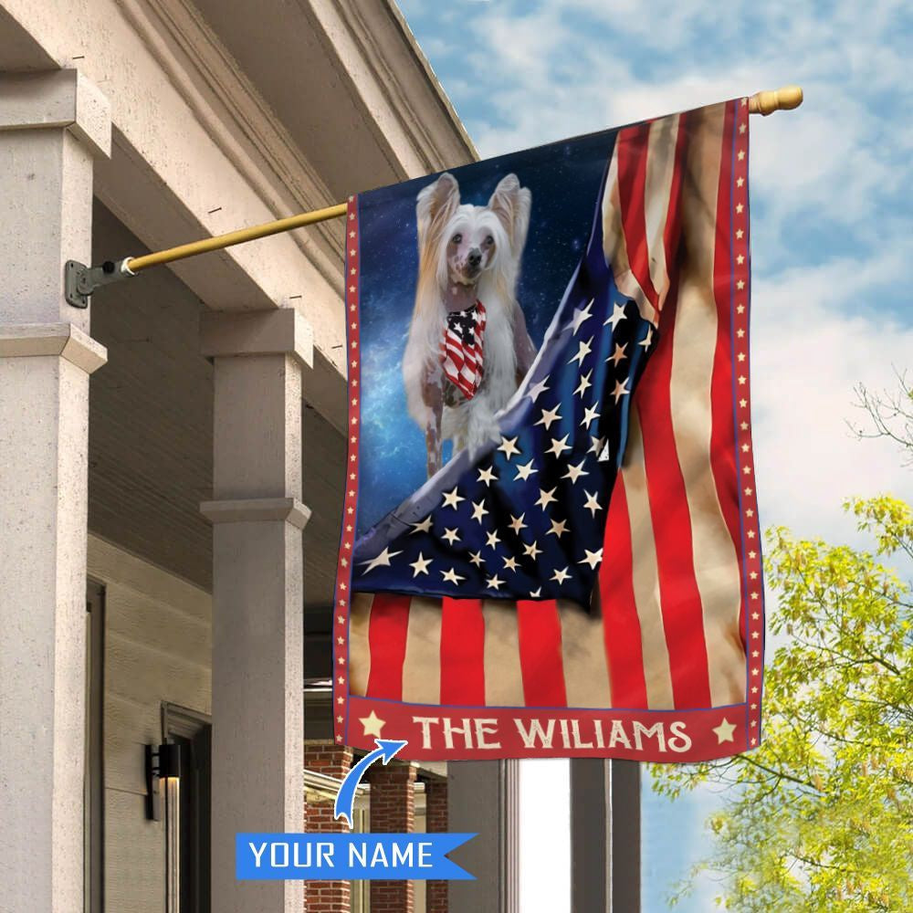 Personalized Dog Flags, Chinese Crested Dog House Flag, Garden Flags Dogs, Dog House Flags