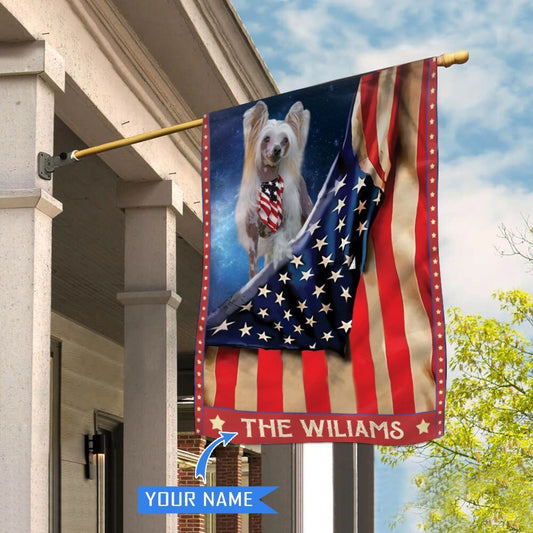 Personalized Dog Flags, Chinese Crested Dog House Flag, Garden Flags Dogs, Dog House Flags