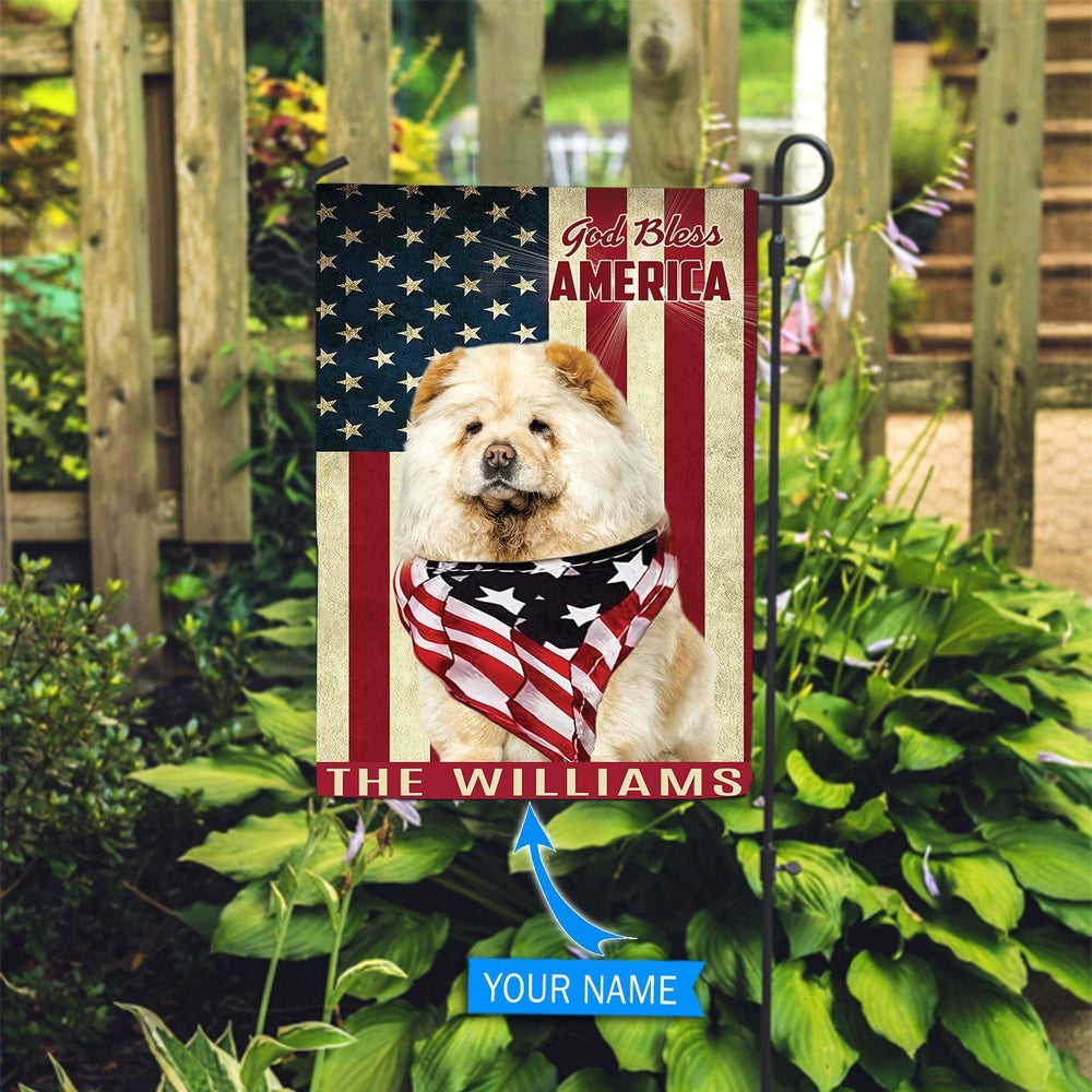 Personalized Dog Flags, Chow Chow God Bless America Flag, Custom Dog Garden Flags, Dog Flags Outdoor, Garden Flags Dogs, Dog House Flags