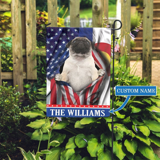 Personalized Dog Flags, Colorado Pug Garden Flag, Garden Flags Dogs, Dog House Flags