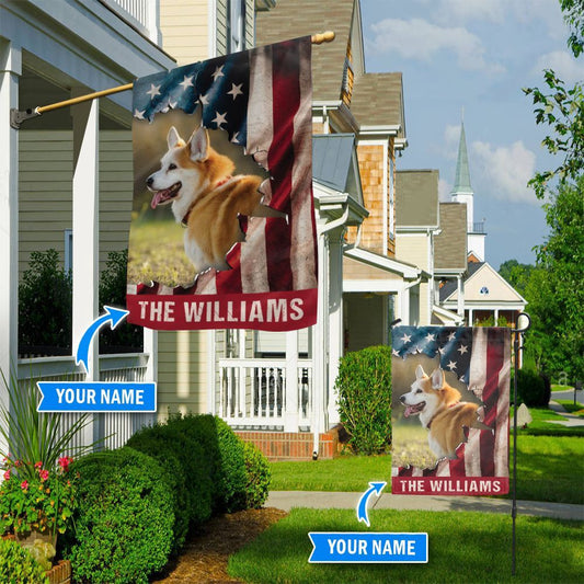Personalized Dog Flags, Corgi Flag, Garden Flags Dogs, Dog House Flags