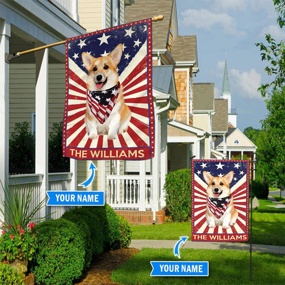 Personalized Dog Flags, Corgi Garden Flag, Custom Dog Garden Flags, Dog Flags Outdoor, Garden Flags Dogs, Dog House Flags