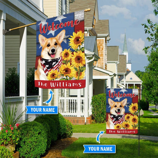 Personalized Dog Flags, Corgi House Flag, Custom Dog Garden Flags, Dog Flags Outdoor, Garden Flags Dogs, Dog House Flags