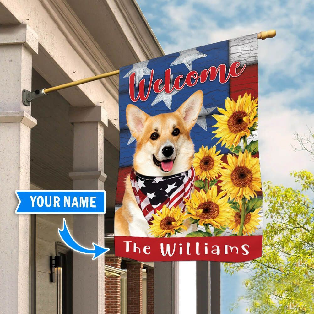 Personalized Dog Flags, Corgi House Flag, Custom Dog Garden Flags, Dog Flags Outdoor, Garden Flags Dogs, Dog House Flags