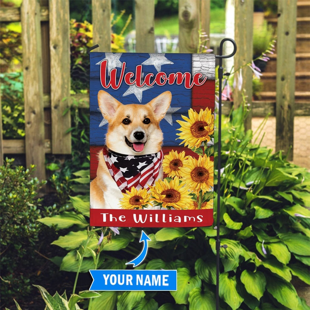 Personalized Dog Flags, Corgi House Flag, Custom Dog Garden Flags, Dog Flags Outdoor, Garden Flags Dogs, Dog House Flags