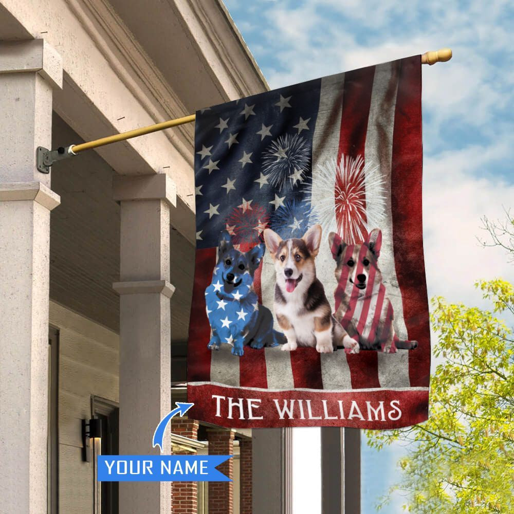 Personalized Dog Flags, Corgi House Flag, Custom Dog Garden Flags, Outdoor Decor, Garden Flags Dogs, Dog House Flags