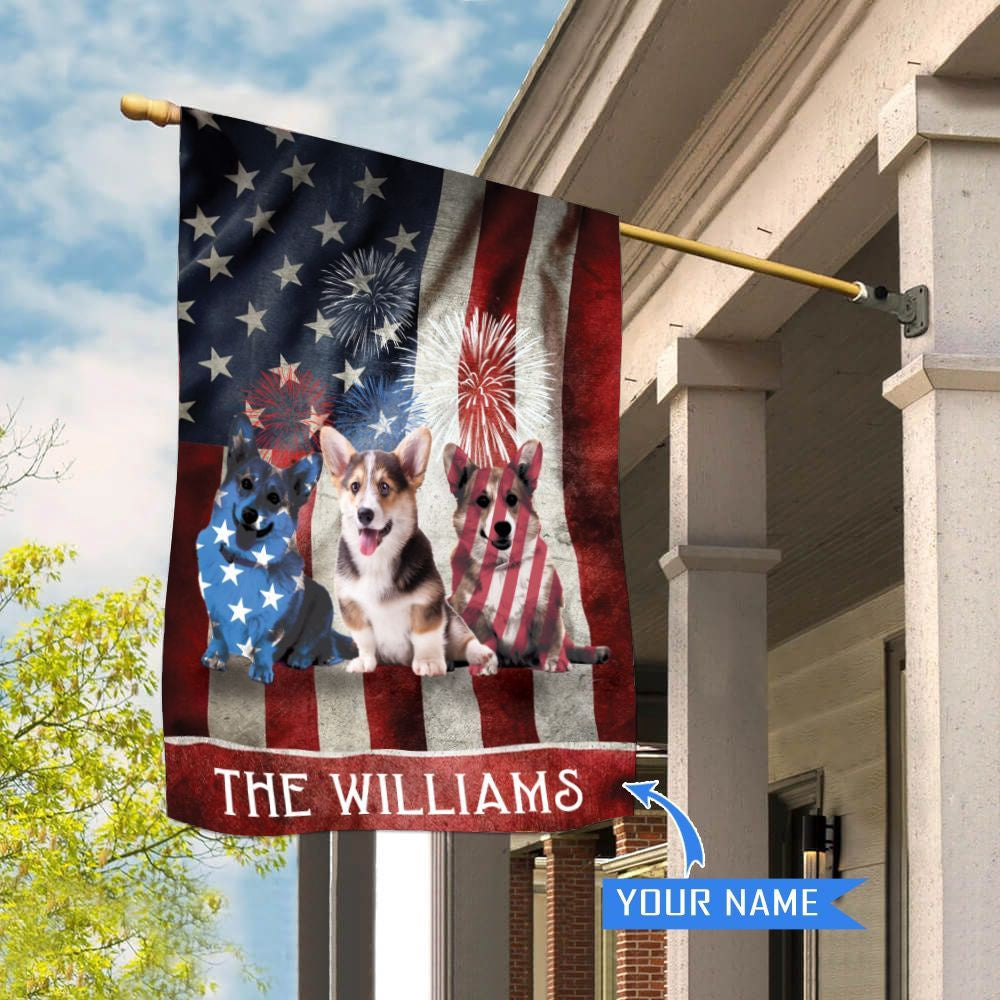 Personalized Dog Flags, Corgi House Flag, Custom Dog Garden Flags, Outdoor Decor, Garden Flags Dogs, Dog House Flags