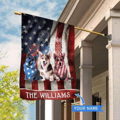 Personalized Dog Flags, Corgi House Flag, Custom Dog Garden Flags, Outdoor Decor, Garden Flags Dogs, Dog House Flags