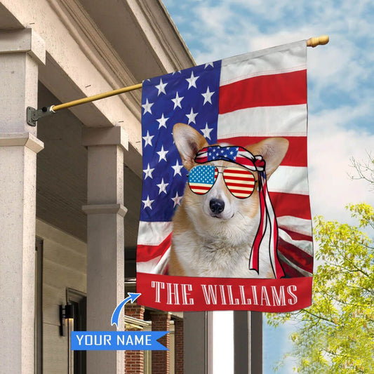 Personalized Dog Flags, Corgi House Flag, Garden Flags Dogs, Dog House Flags