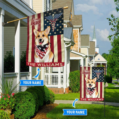 Personalized Dog Flags, Corgi Nurses Flag, Custom Dog Garden Flags, Dog Flags Outdoor, Garden Flags Dogs, Dog House Flags