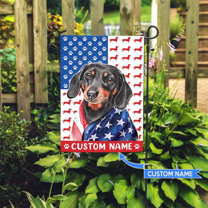 Personalized Dog Flags, Dachshund America Flag, Custom Dog Garden Flags, Garden Flags Dogs, Dog House Flags