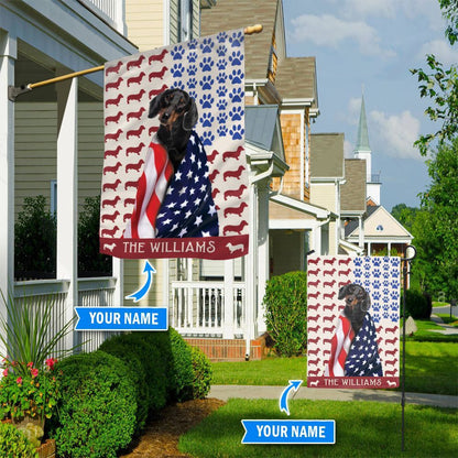 Personalized Dog Flags, Dachshund Black Flag, Custom Dog Garden Flags, Garden Flags Dogs, Dog House Flags